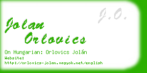 jolan orlovics business card